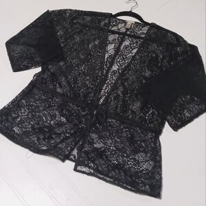 VINTAGE Y2K LACE WITCHY WHIMSIGOTH CARDIGAN SHIRT OLD NAVY WOMEN'S SIZE LARGE